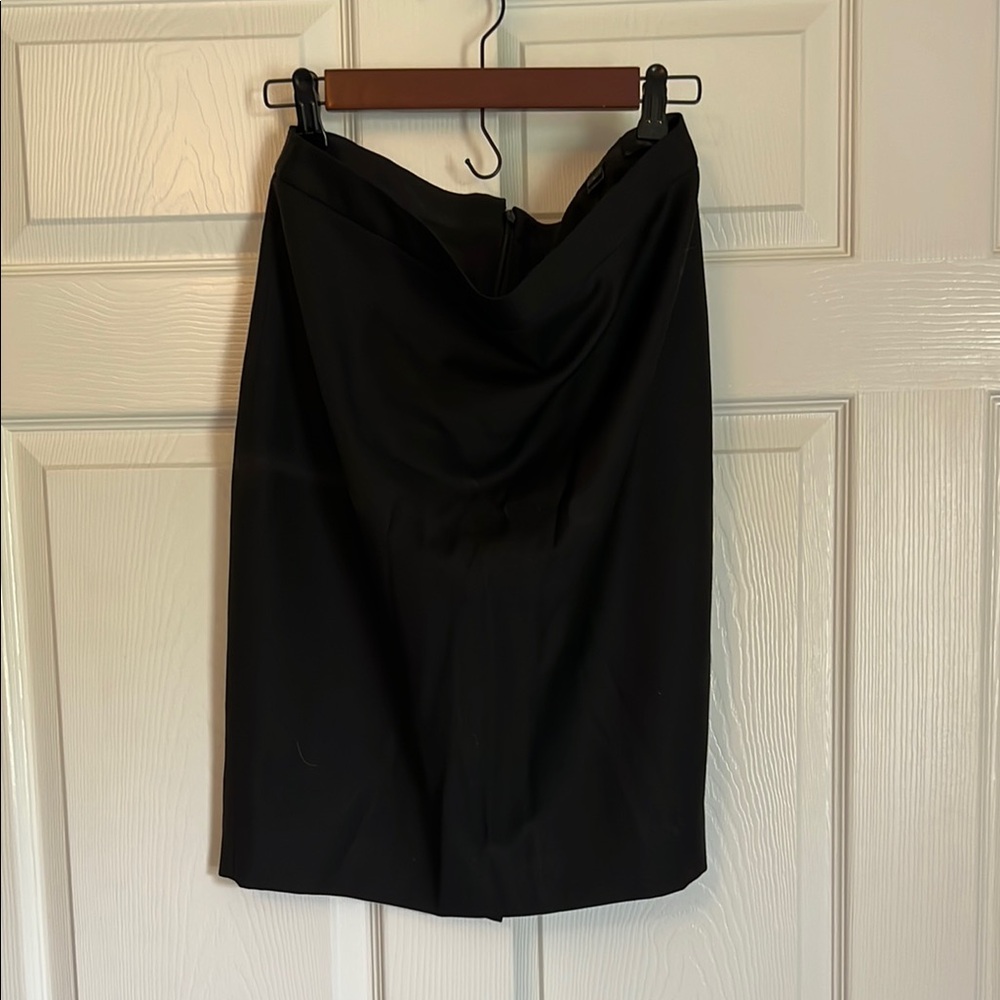 J. Crew Black Ruched Pencil Skirt Knee-Length